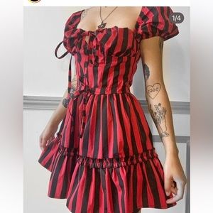 Love Too True Alice Dress red and black Uk size 14